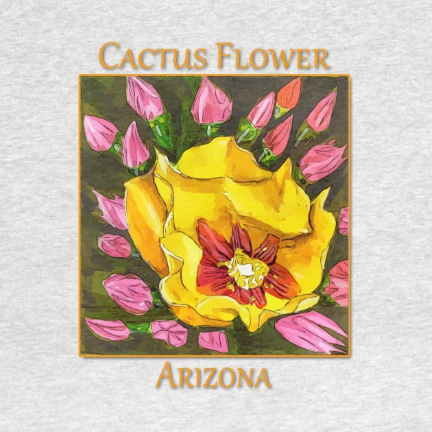 Yellow cactus flower from the state of Arizona by WelshDesigns